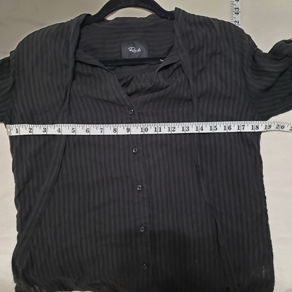 Rails Tie Front Striped Black Button-Up Blouse XS - Picture 7 of 7